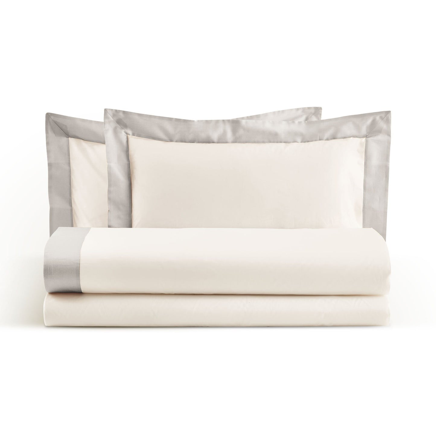 DIAMANTE COMPLETO LETTO COTONE CON BALZA DI RASO | Biancoperla
