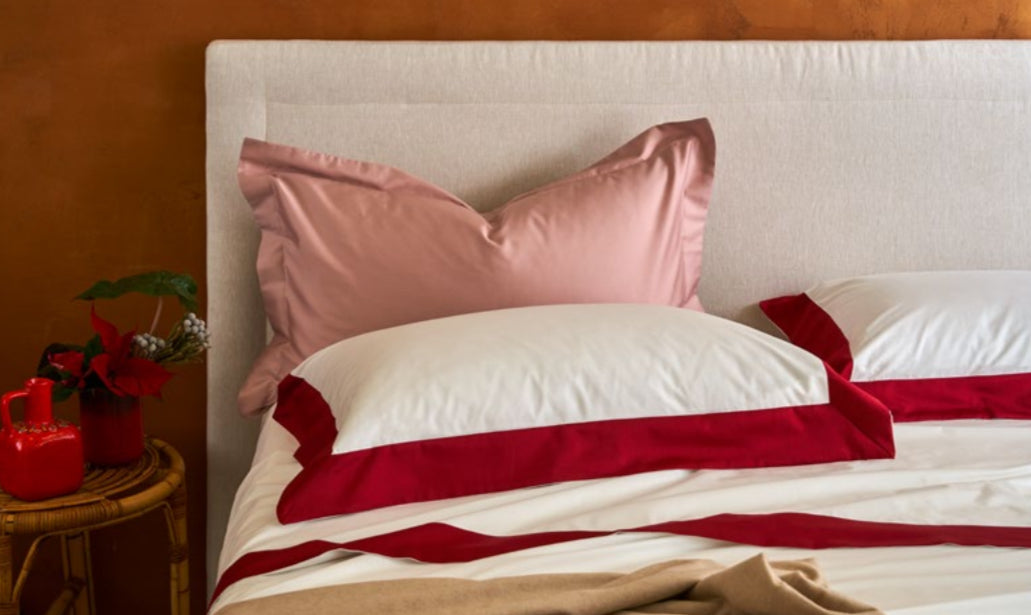 DIAMANTE COMPLETO LETTO COTONE CON BALZA DI RASO | Biancoperla