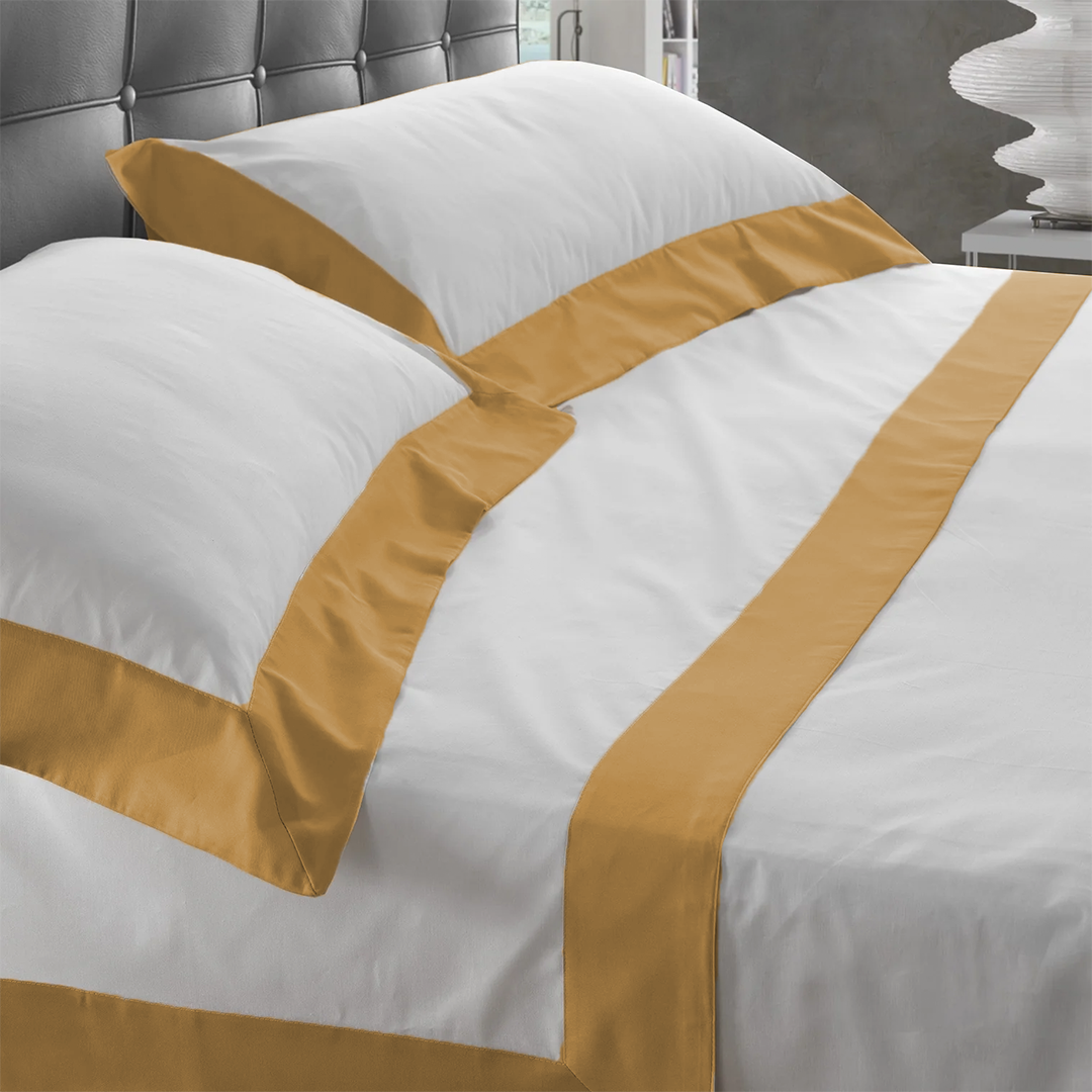 DIAMANTE COMPLETO LETTO COTONE CON BALZA DI RASO | Biancoperla