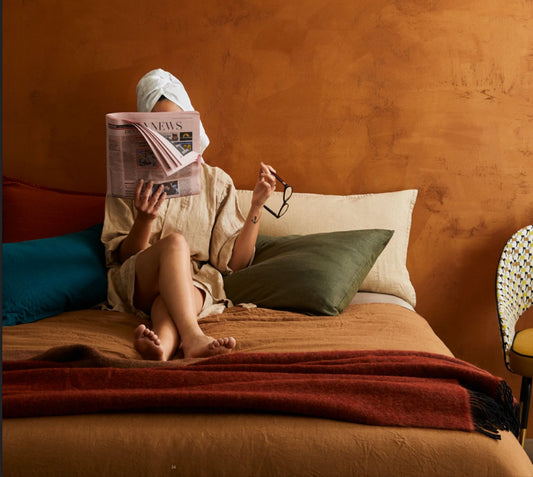NIAGARA COMPLETO LETTO MATRIMONIALE IN PURO LINO | Biancoperla