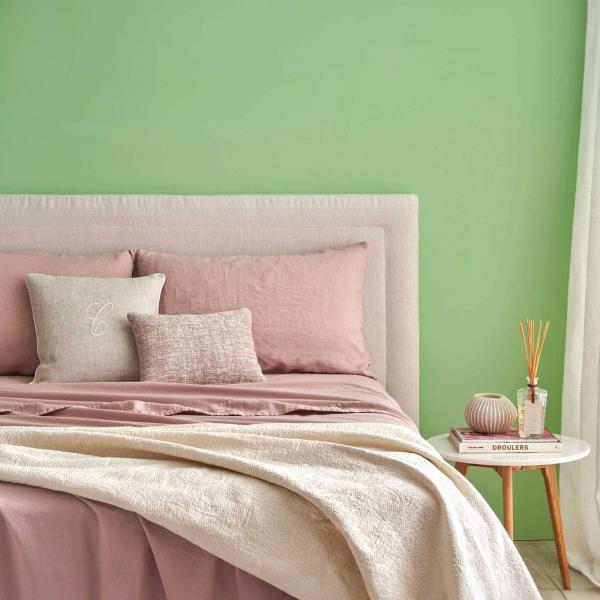 NANTES COMPLETO LETTO MATRIMONIALE IN COTONE CON BALZA DI LINO E FEDERE DUBLE FACE | Biancoperla