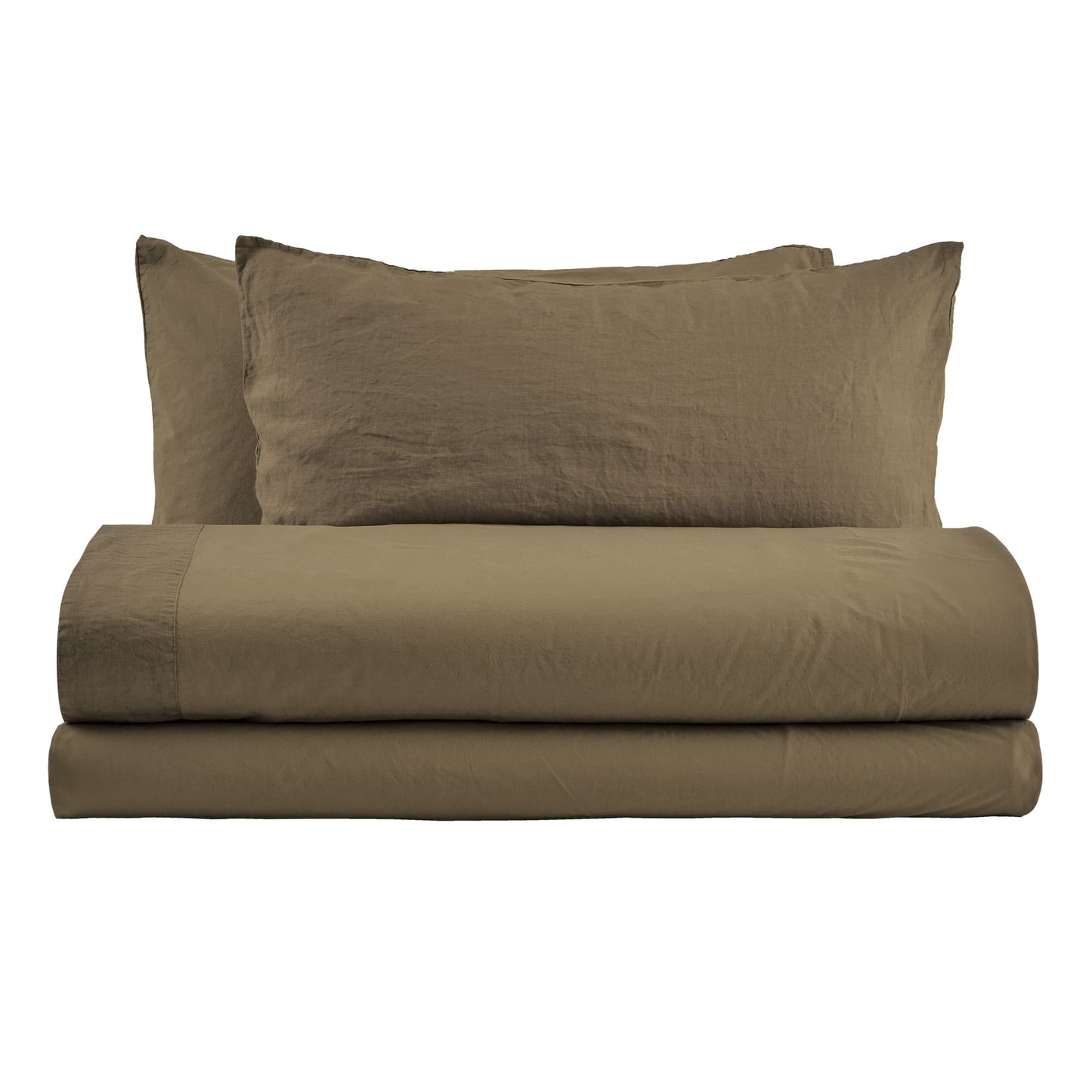 NANTES COMPLETO LETTO MATRIMONIALE IN COTONE CON BALZA DI LINO E FEDERE DUBLE FACE | Biancoperla