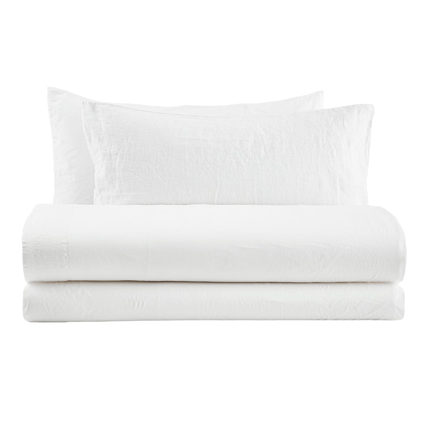 NANTES COMPLETO LETTO MATRIMONIALE IN COTONE CON BALZA DI LINO E FEDERE DUBLE FACE | Biancoperla