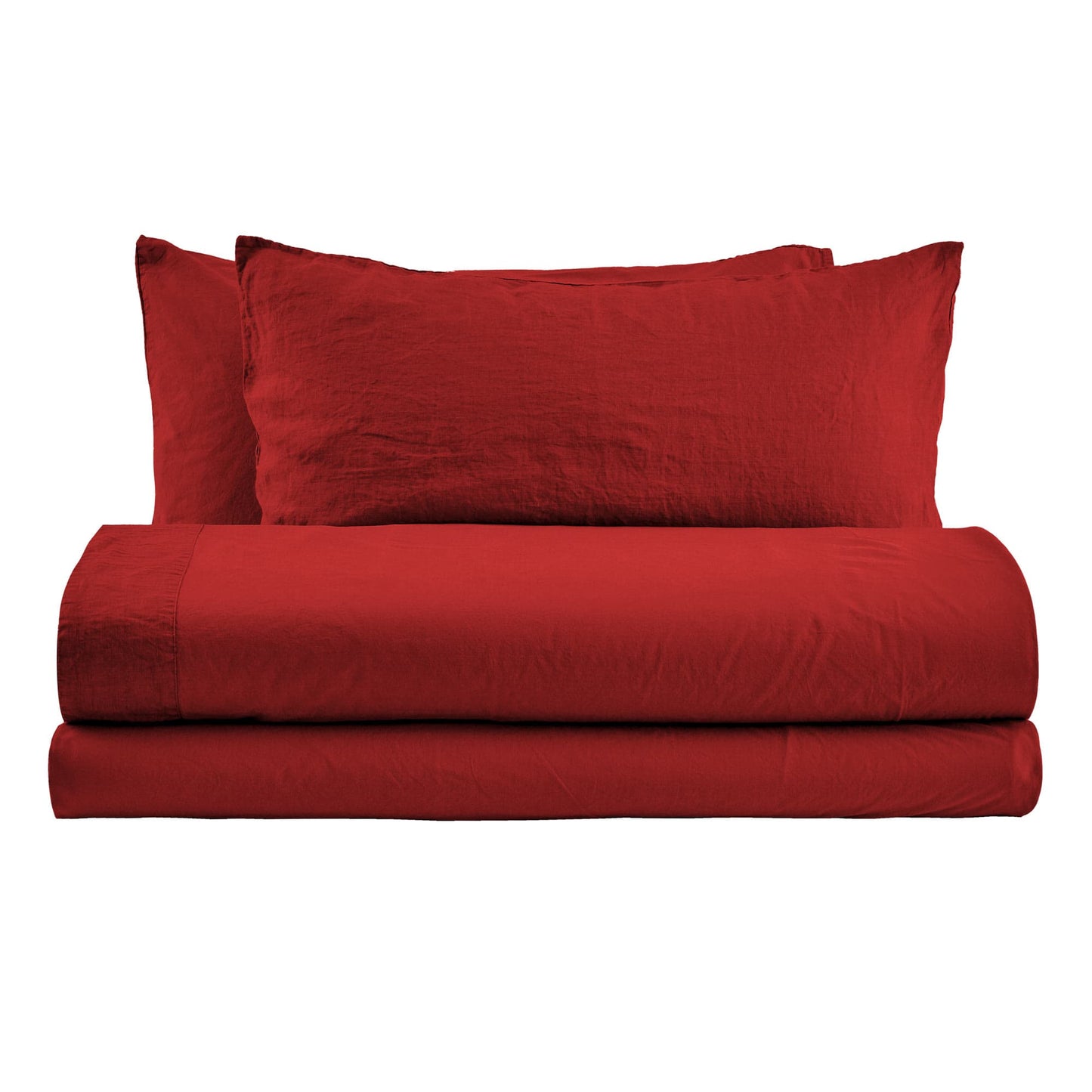 NANTES COMPLETO LETTO MATRIMONIALE IN COTONE CON BALZA DI LINO E FEDERE DUBLE FACE | Biancoperla