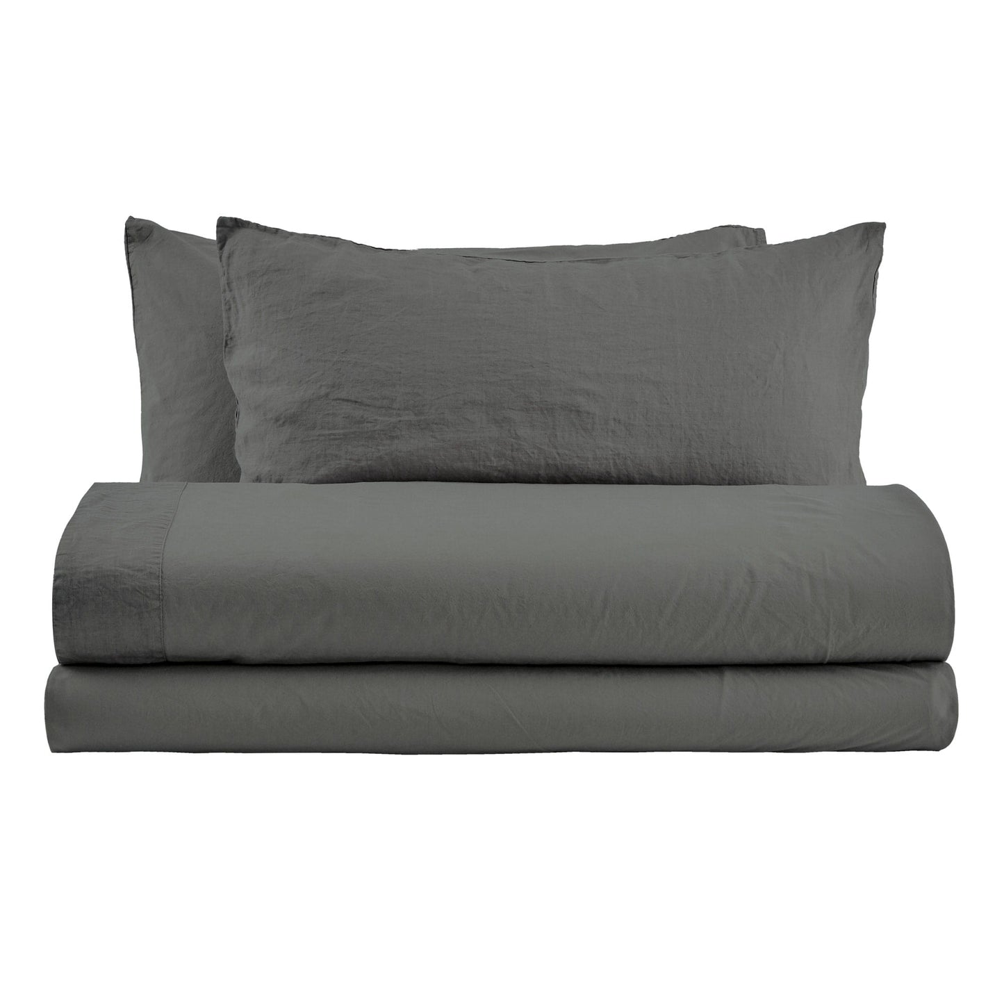 NANTES COMPLETO LETTO MATRIMONIALE IN COTONE CON BALZA DI LINO E FEDERE DUBLE FACE | Biancoperla