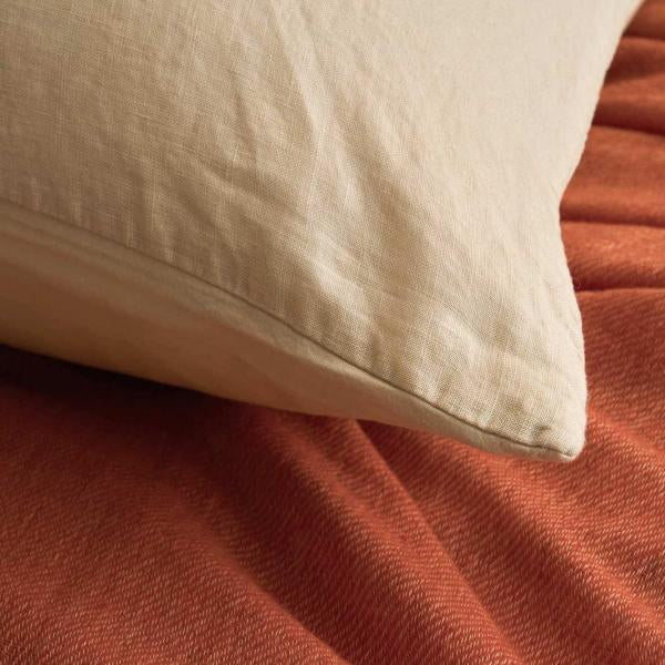 NANTES COMPLETO LETTO MATRIMONIALE IN COTONE CON BALZA DI LINO E FEDERE DUBLE FACE | Biancoperla
