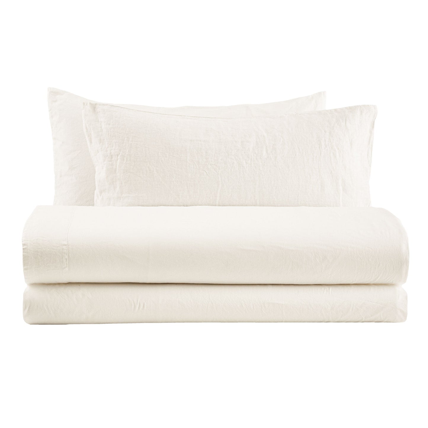 NANTES COMPLETO LETTO MATRIMONIALE IN COTONE CON BALZA DI LINO E FEDERE DUBLE FACE | Biancoperla