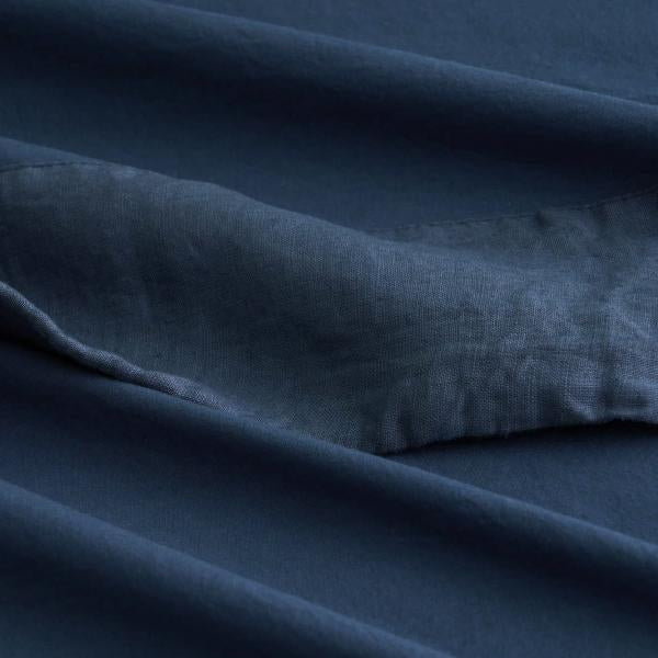NANTES COMPLETO LETTO MATRIMONIALE IN COTONE CON BALZA DI LINO E FEDERE DUBLE FACE | Biancoperla