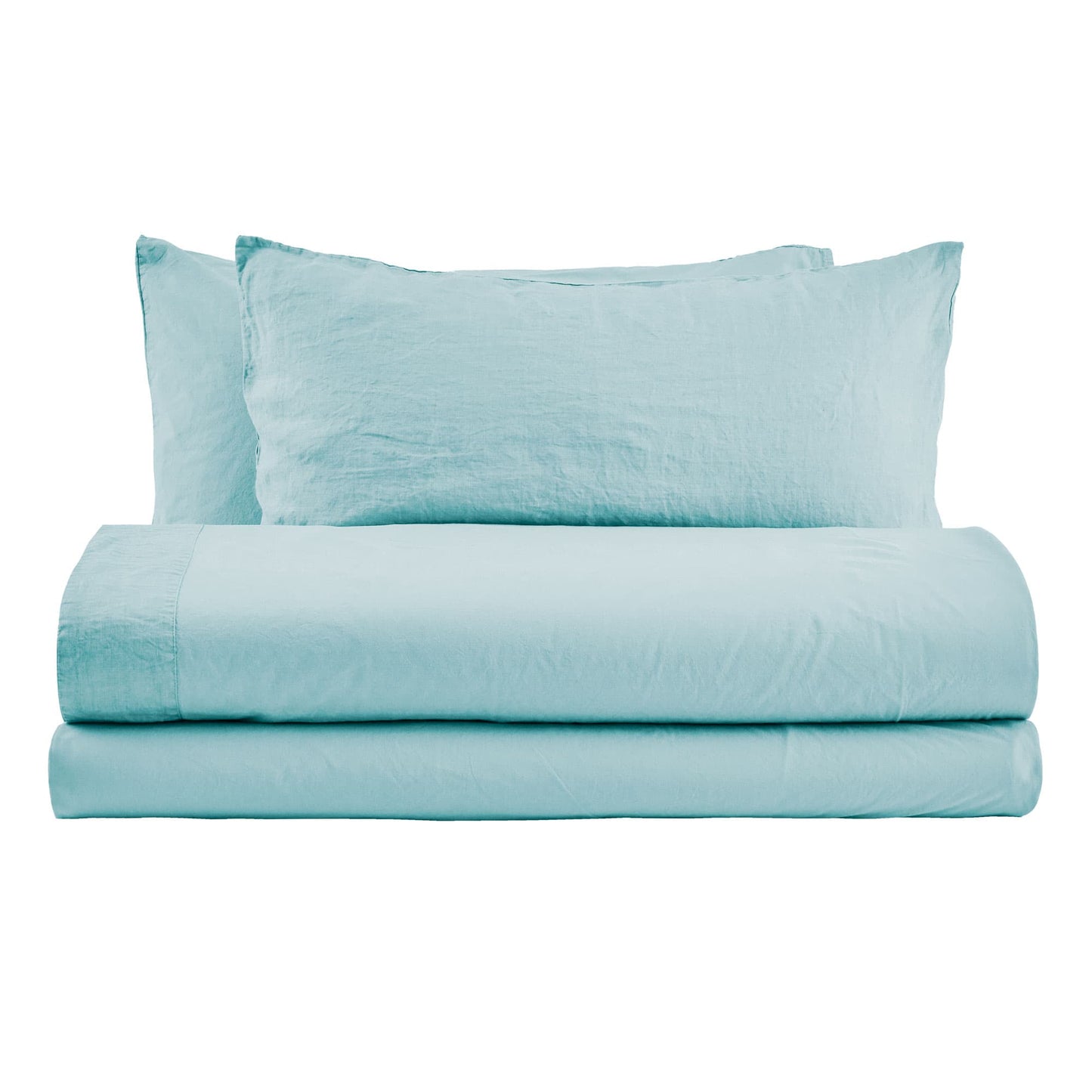 NANTES COMPLETO LETTO MATRIMONIALE IN COTONE CON BALZA DI LINO E FEDERE DUBLE FACE | Biancoperla