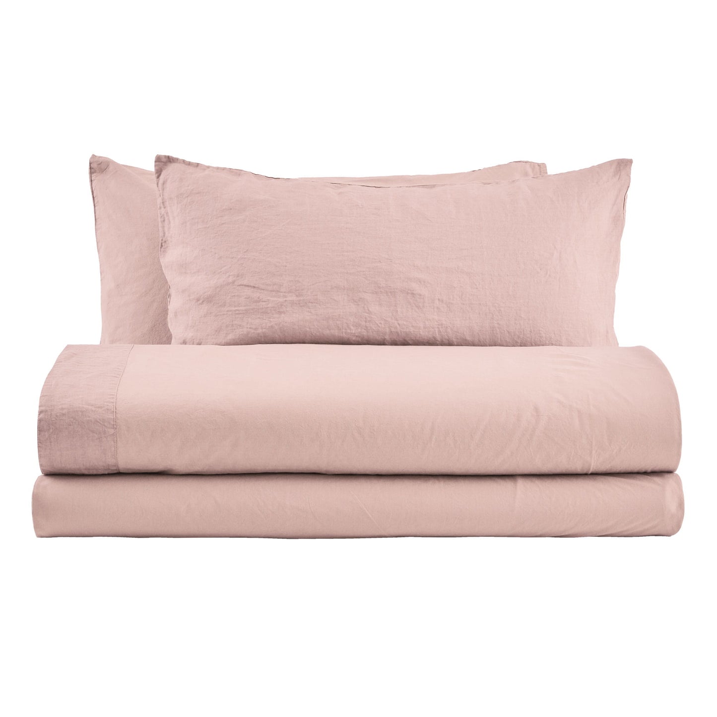 NANTES COMPLETO LETTO MATRIMONIALE IN COTONE CON BALZA DI LINO E FEDERE DUBLE FACE | Biancoperla