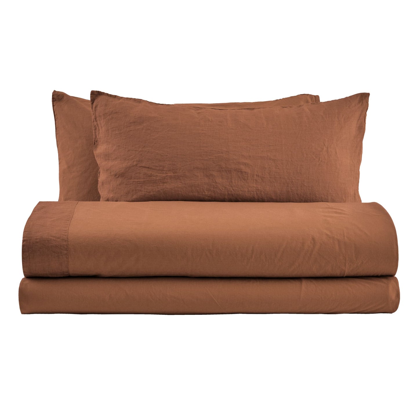 NANTES COMPLETO LETTO MATRIMONIALE IN COTONE CON BALZA DI LINO E FEDERE DUBLE FACE | Biancoperla