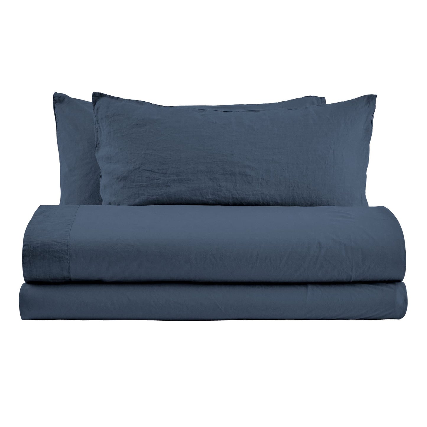 NANTES COMPLETO LETTO MATRIMONIALE IN COTONE CON BALZA DI LINO E FEDERE DUBLE FACE | Biancoperla