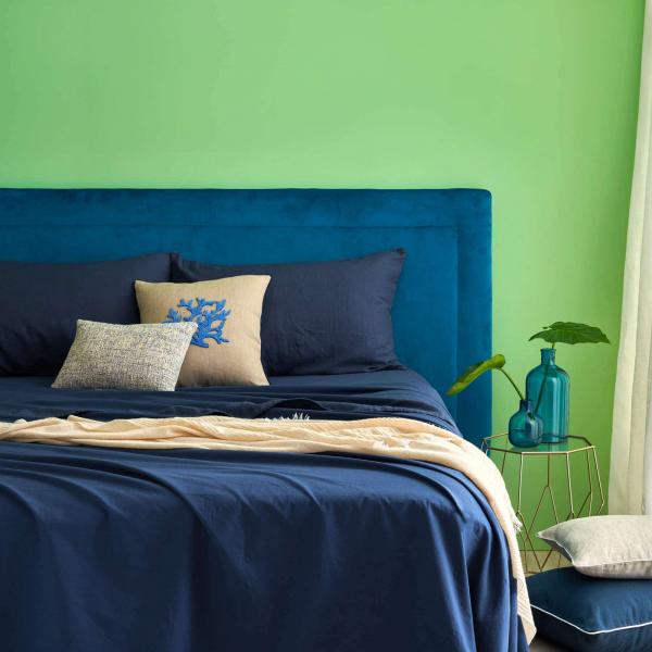 NANTES COMPLETO LETTO MATRIMONIALE IN COTONE CON BALZA DI LINO E FEDERE DUBLE FACE | Biancoperla