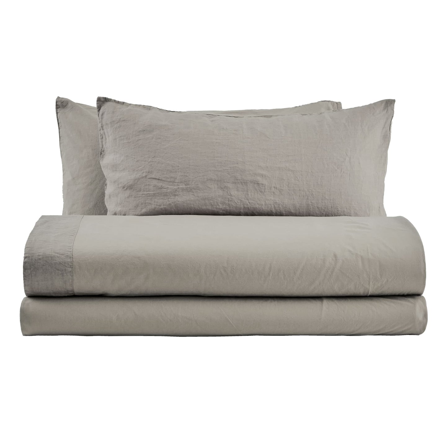 NANTES COMPLETO LETTO MATRIMONIALE IN COTONE CON BALZA DI LINO E FEDERE DUBLE FACE | Biancoperla